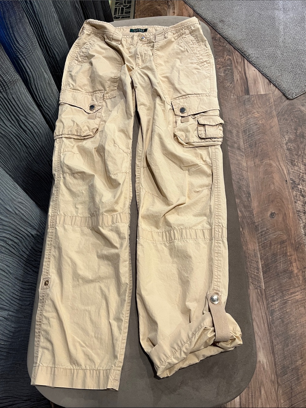 Lauren Ralph Lauren Beige Cargo Ankle Pants